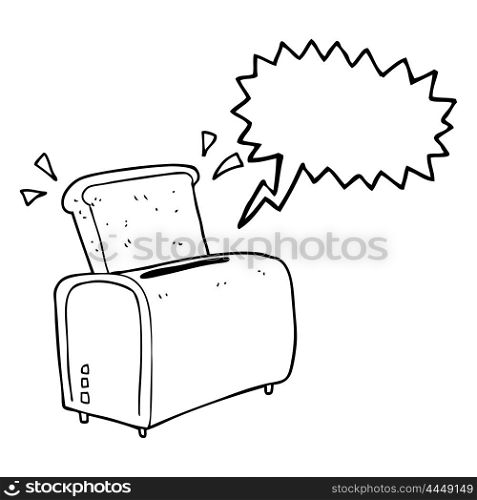 freehand drawn speech bubble cartoon toaster