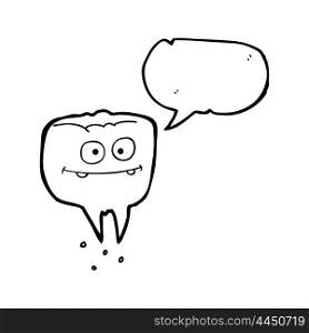 freehand drawn speech bubble cartoon tooth
