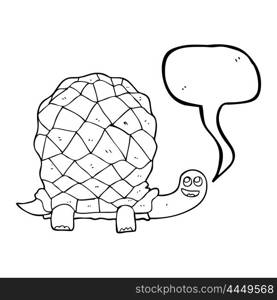 freehand drawn speech bubble cartoon tortoise