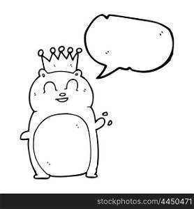 freehand drawn speech bubble cartoon waving hamster