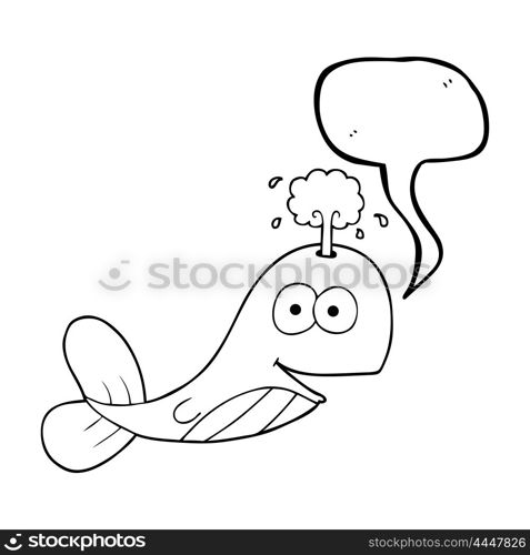 freehand drawn speech bubble cartoon whale