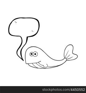 freehand drawn speech bubble cartoon whale