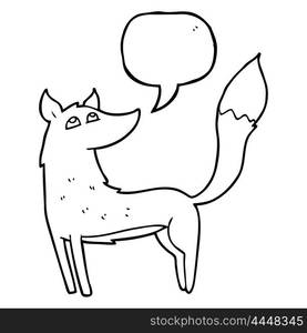 freehand drawn speech bubble cartoon wolf