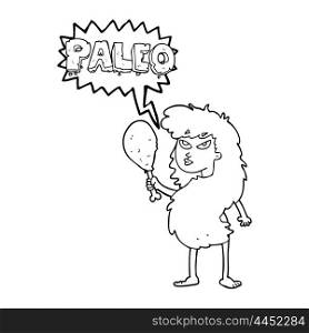freehand drawn speech bubble cartoon woman on paleo diet