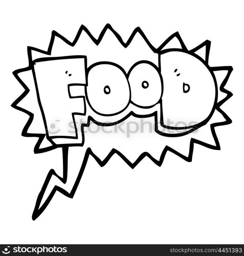 freehand drawn speech bubble cartoon word food