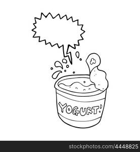 freehand drawn speech bubble cartoon yogurt