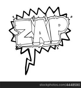 freehand drawn speech bubble cartoon zap symbol