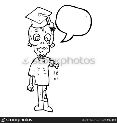 freehand drawn speech bubble cartoon zombie student
