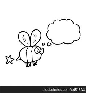 freehand drawn thought bubble cartoon angry bee