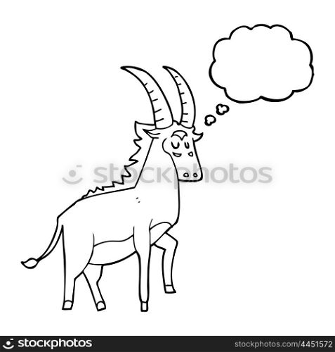 freehand drawn thought bubble cartoon antelope