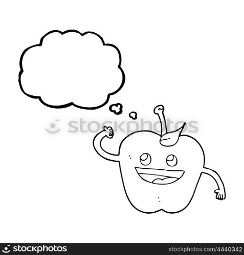 freehand drawn thought bubble cartoon apple