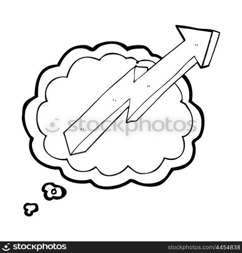freehand drawn thought bubble cartoon arrow up trend