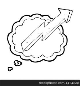freehand drawn thought bubble cartoon arrow up trend