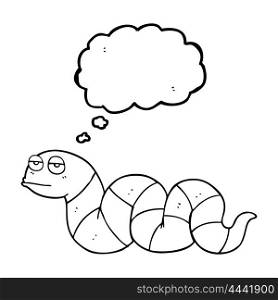 freehand drawn thought bubble cartoon bored snake