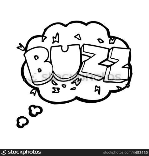 freehand drawn thought bubble cartoon buzz symbol