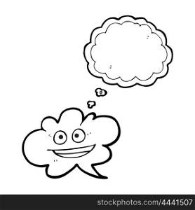freehand drawn thought bubble cartoon cloud thought bubble with face