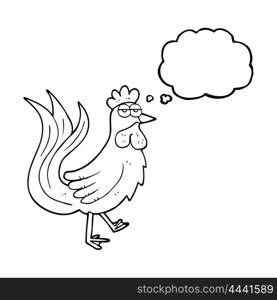 freehand drawn thought bubble cartoon cock