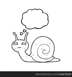 freehand drawn thought bubble cartoon cute snail