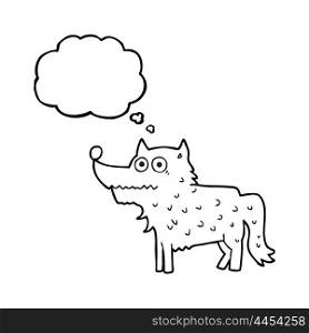 freehand drawn thought bubble cartoon dog