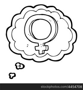 freehand drawn thought bubble cartoon female symbol