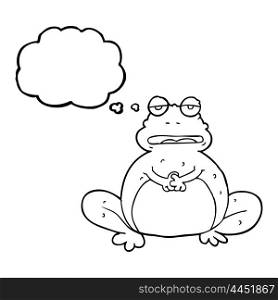 freehand drawn thought bubble cartoon frog