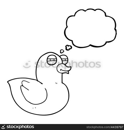 freehand drawn thought bubble cartoon funny rubber duck