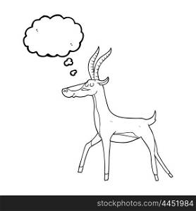 freehand drawn thought bubble cartoon gazelle
