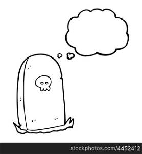 freehand drawn thought bubble cartoon grave