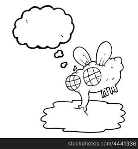 freehand drawn thought bubble cartoon gross fly