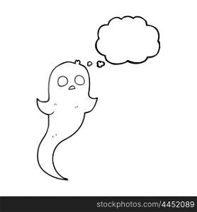 freehand drawn thought bubble cartoon halloween ghost