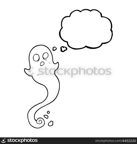 freehand drawn thought bubble cartoon halloween ghost
