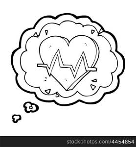 freehand drawn thought bubble cartoon heart rate
