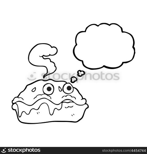 freehand drawn thought bubble cartoon hot pie