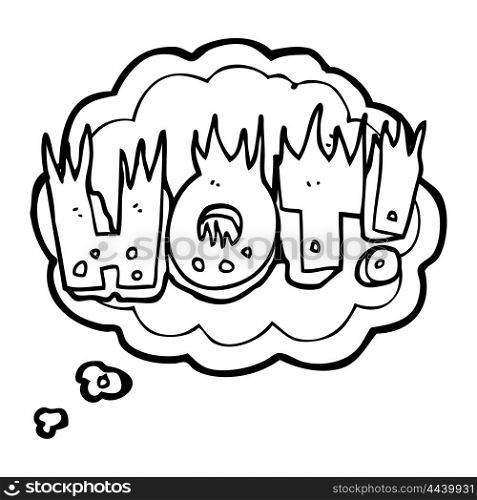 freehand drawn thought bubble cartoon hot symbol