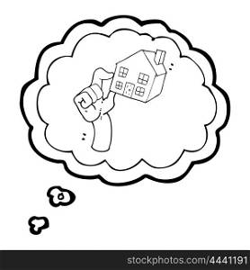 freehand drawn thought bubble cartoon housing market