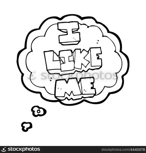 freehand drawn thought bubble cartoon i like me symbol