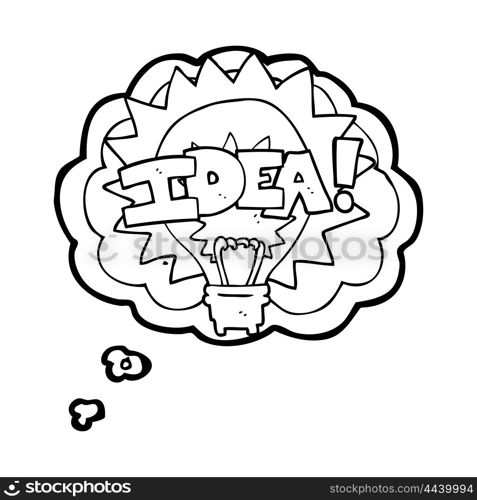 freehand drawn thought bubble cartoon idea light bulb symbol