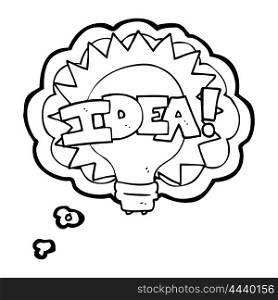 freehand drawn thought bubble cartoon idea light bulb symbol