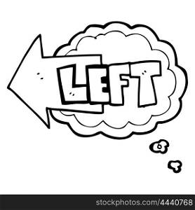 freehand drawn thought bubble cartoon left symbol