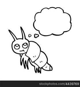 freehand drawn thought bubble cartoon little bug