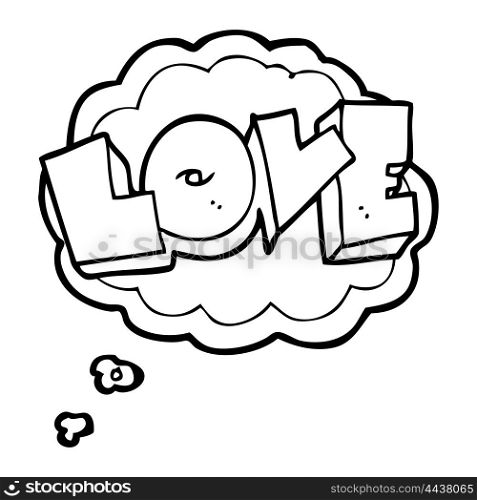 freehand drawn thought bubble cartoon love sign