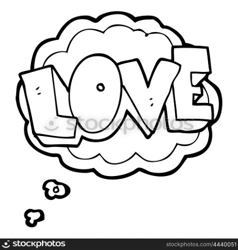 freehand drawn thought bubble cartoon love symbol