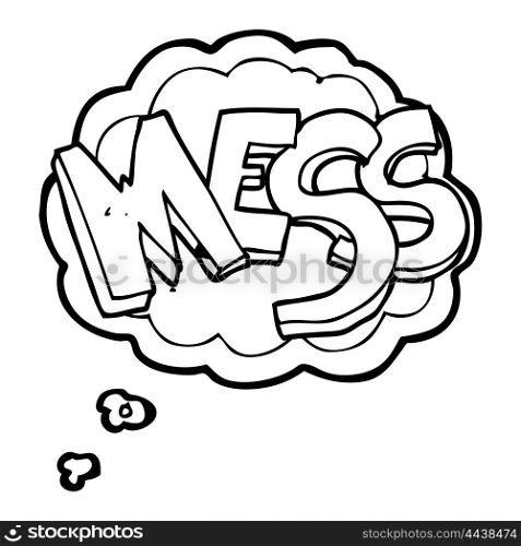 freehand drawn thought bubble cartoon mess
