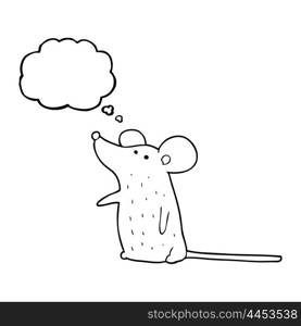 freehand drawn thought bubble cartoon mouse