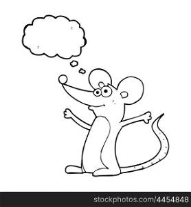 freehand drawn thought bubble cartoon mouse