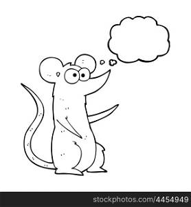 freehand drawn thought bubble cartoon mouse