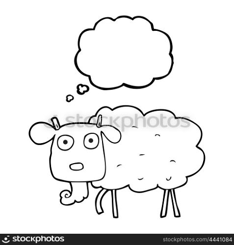 freehand drawn thought bubble cartoon muddy goat