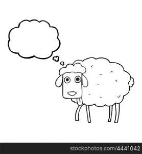 freehand drawn thought bubble cartoon muddy sheep