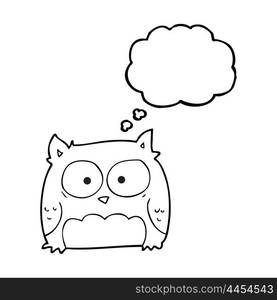 freehand drawn thought bubble cartoon owl