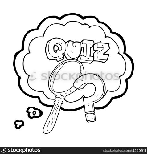 freehand drawn thought bubble cartoon quiz symbol